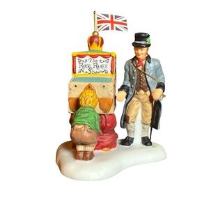 Dept 56 Dickens Village The Halfpenny Showman Union Jack Christmas Decor VTG‎